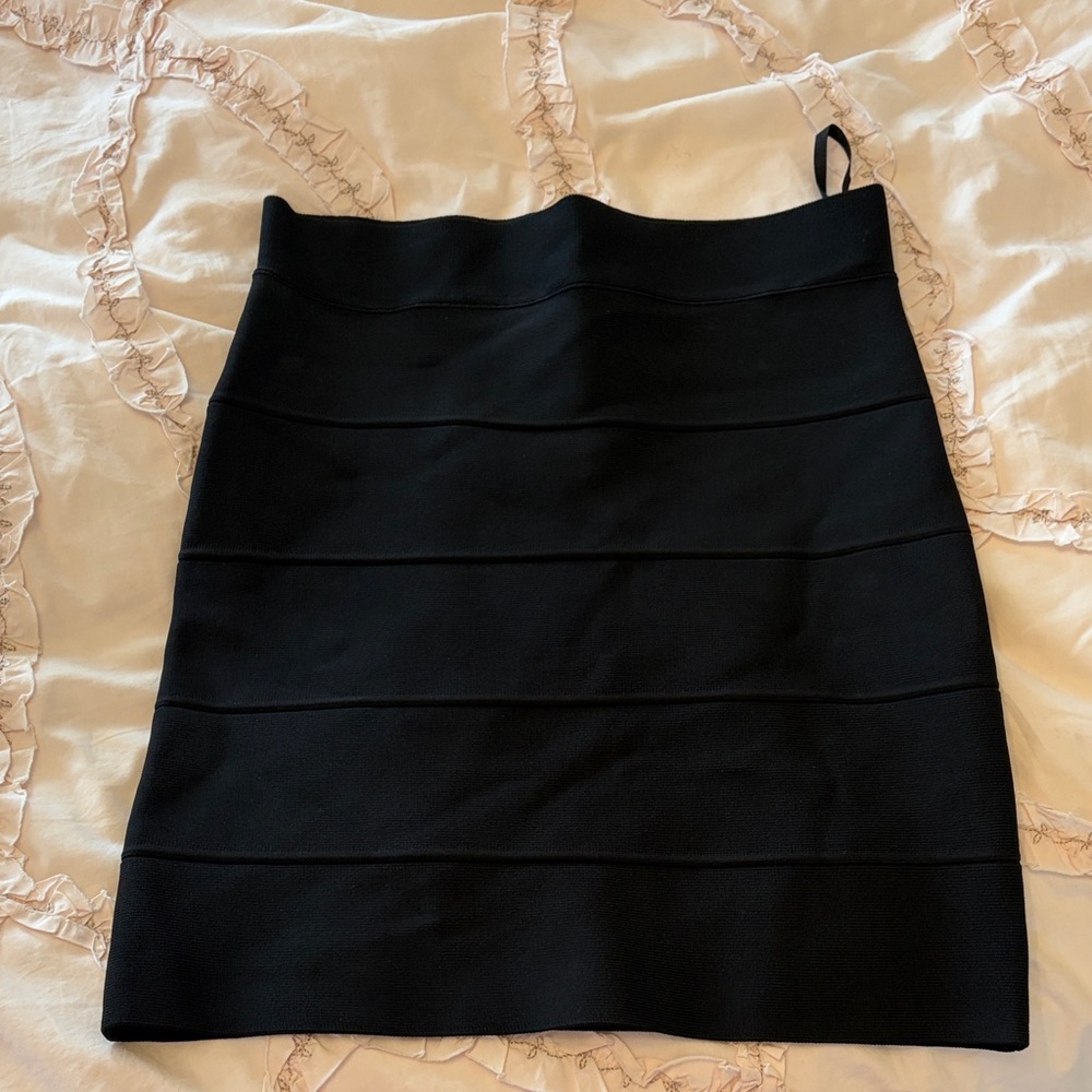 BCBGMaxAzria Black Bandage Mini Skirt